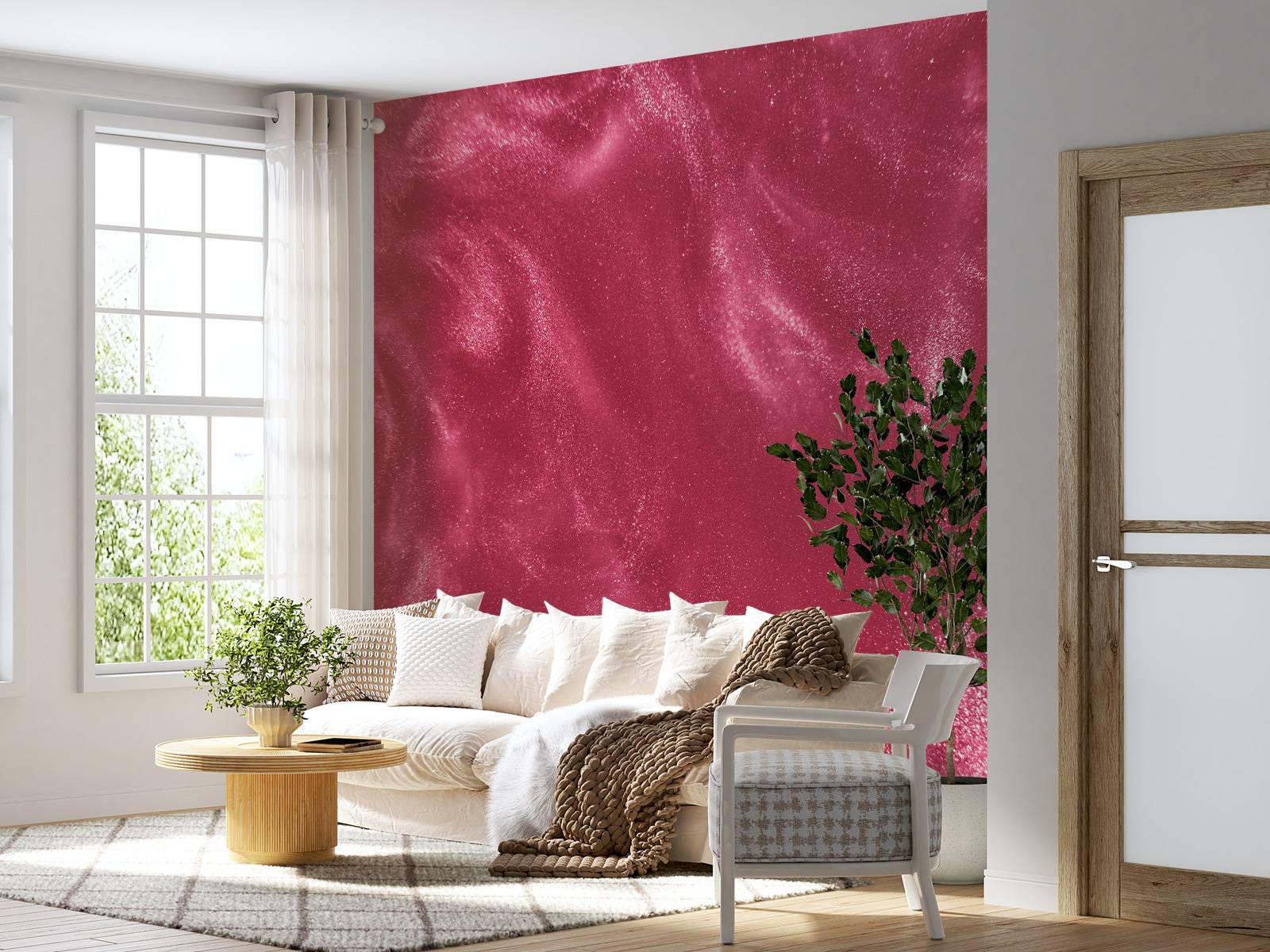 Roze glitterdeeltjes
