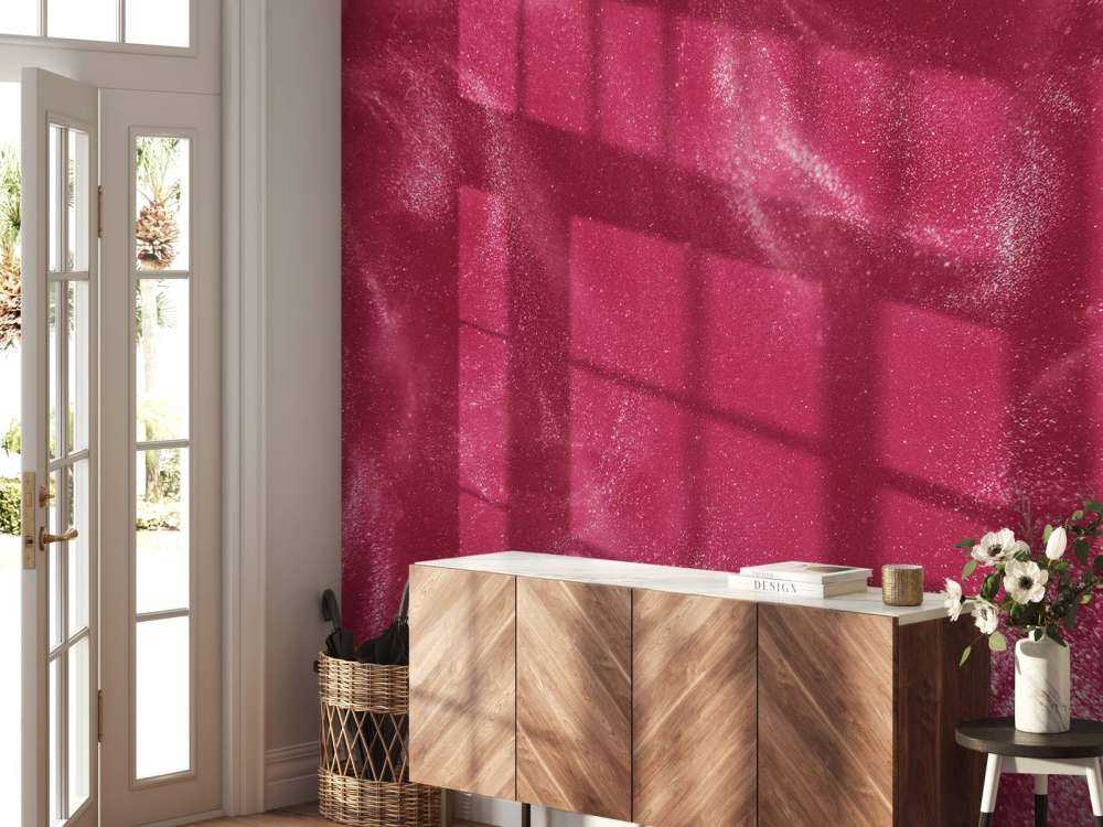 Roze glitterdeeltjes