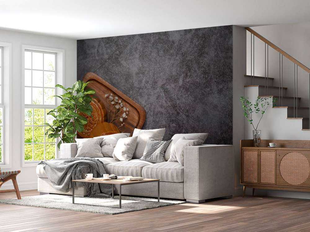 Maan koeken op een zwart aanrecht