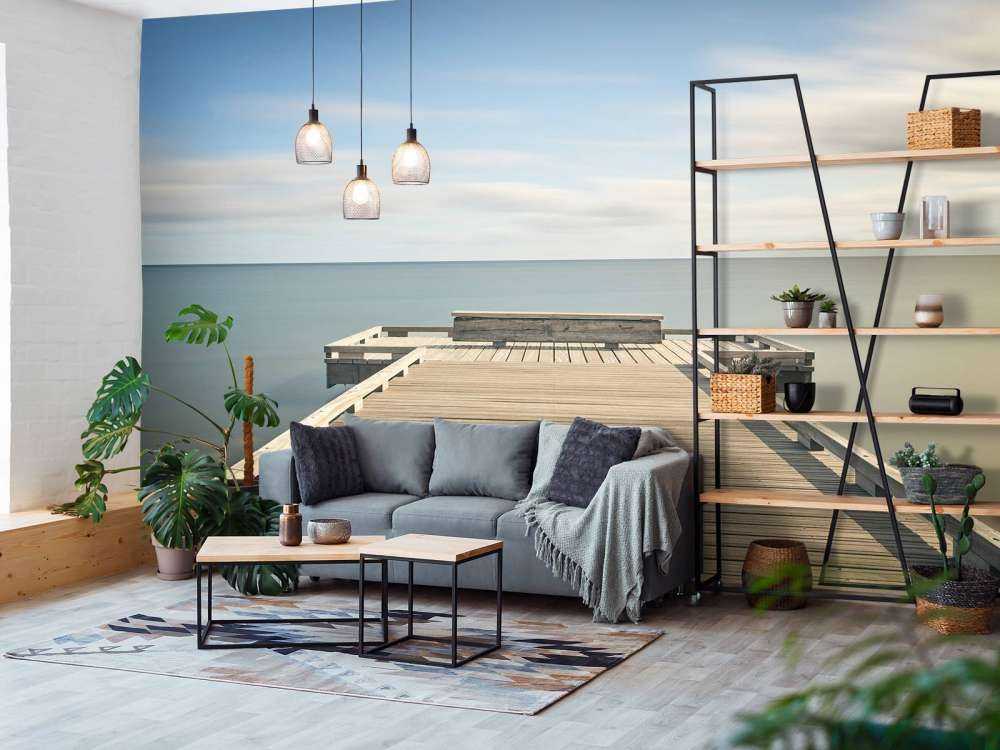 Lange houten steiger
