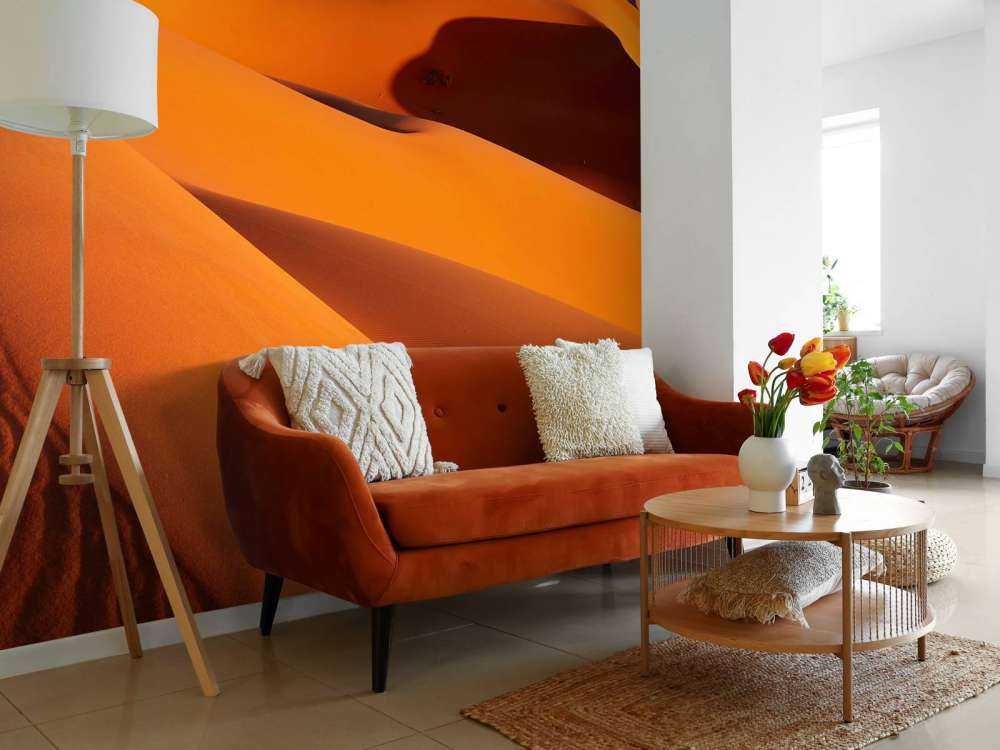 Woestijn tijdens de zonsondergang