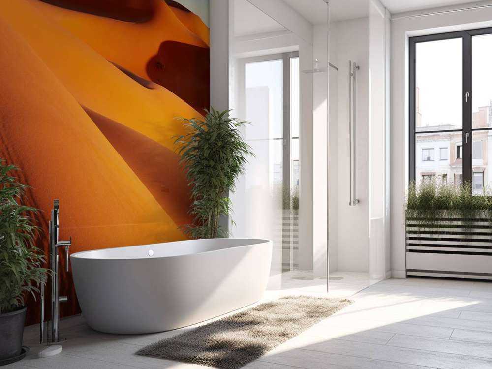 Woestijn tijdens de zonsondergang