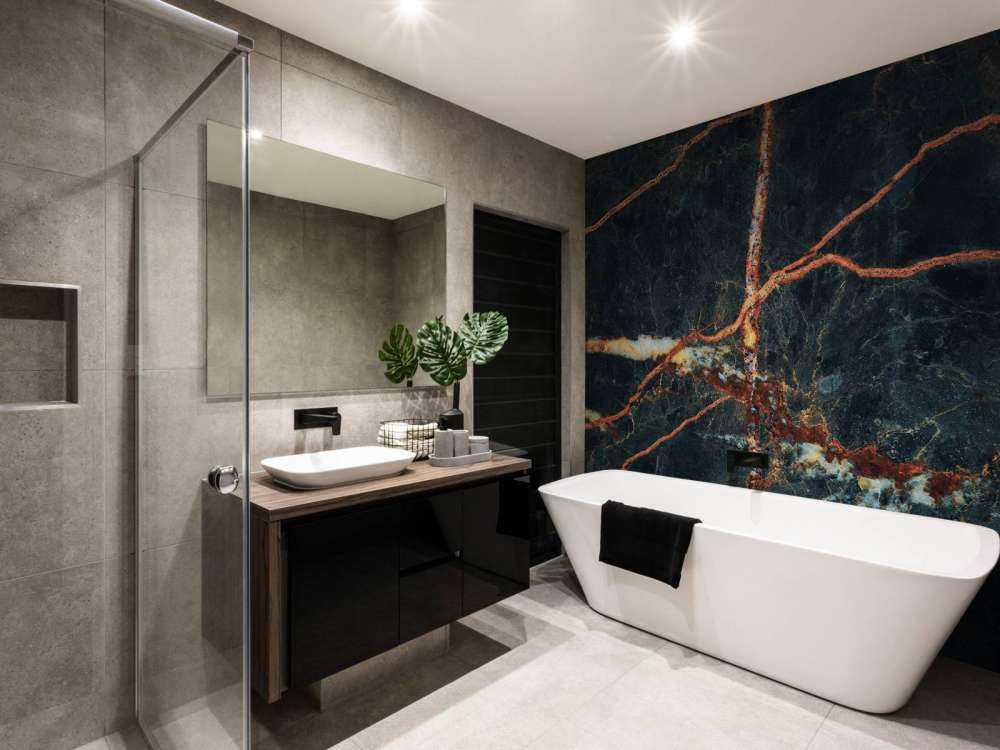 Blauw marmer met koperkleur