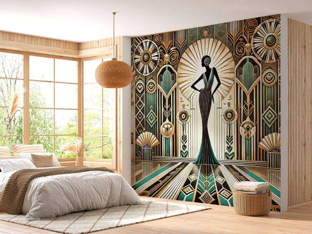 Vintage Elegance Scene in Art Deco