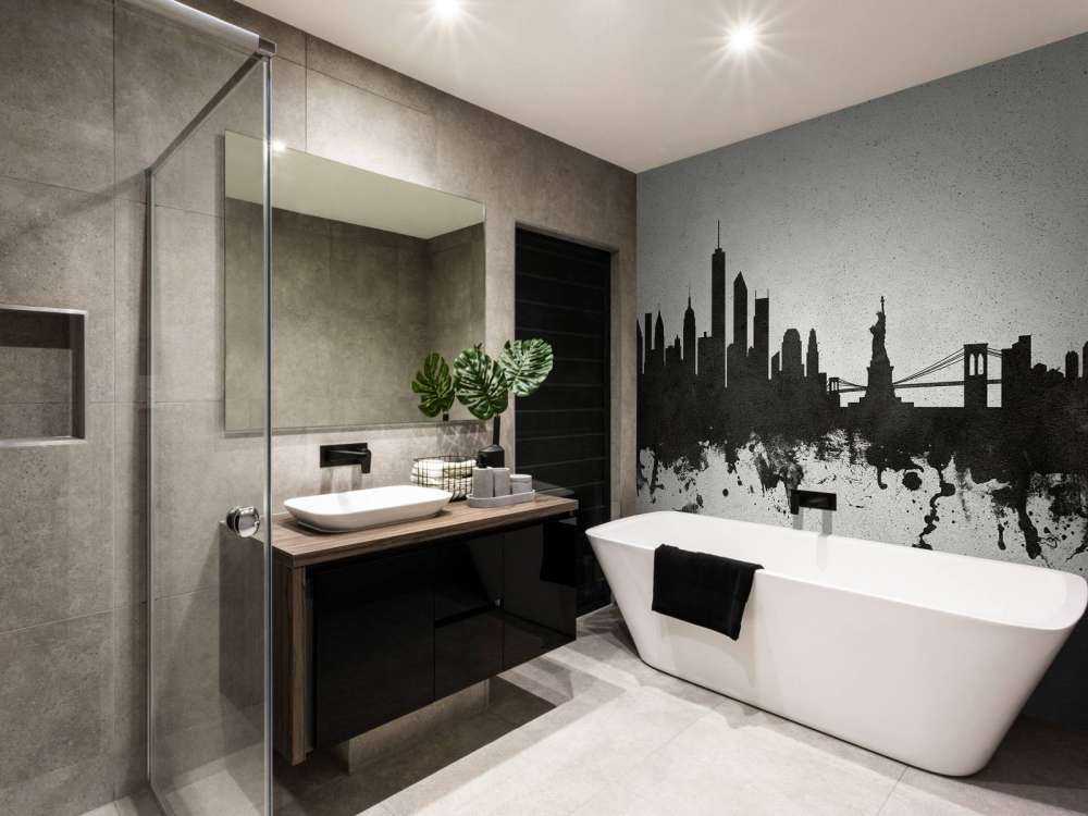 Waterverf skyline, New York