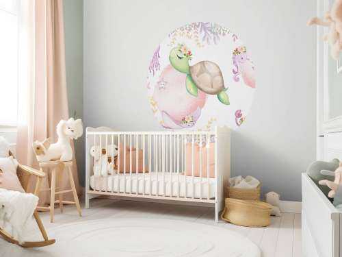 Roze zeebodem babykamer