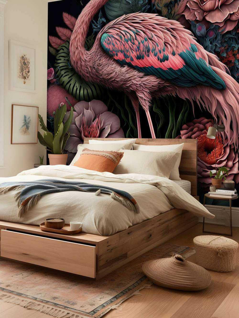 Flamingo Bloemenpracht Nacht