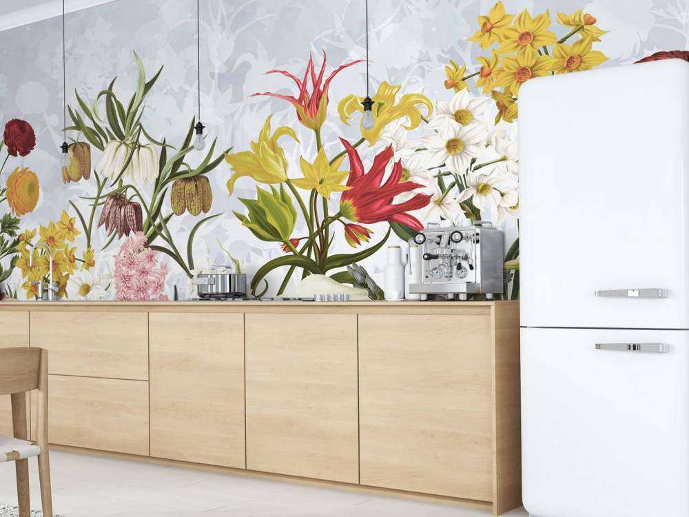 Spring Flowers - Cloudy Sky Blue