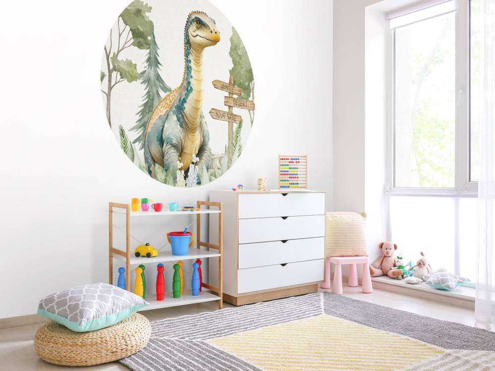 Baby brachiosaurus in de jungle