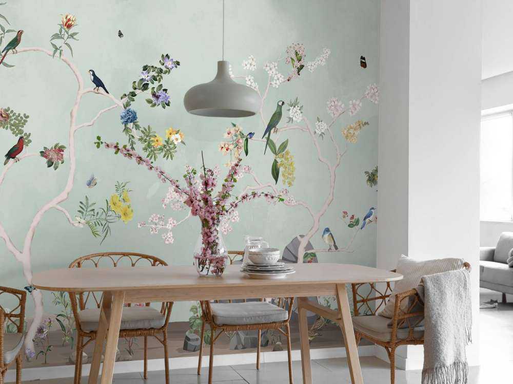 Birds in Garden Panorama 5