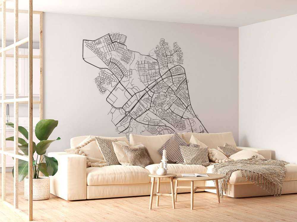 Plattegrond van Zwolle, wit