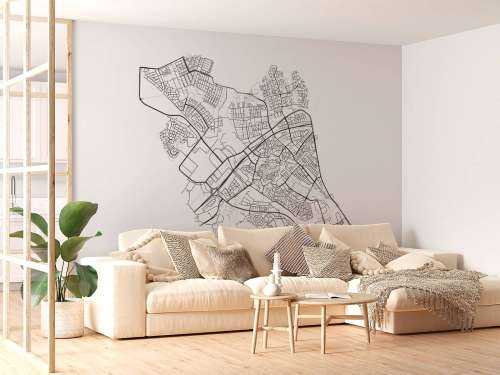 Plattegrond van Zwolle, wit