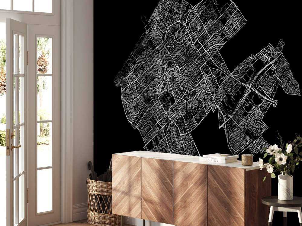 Plattegrond van Den Haag, zwart