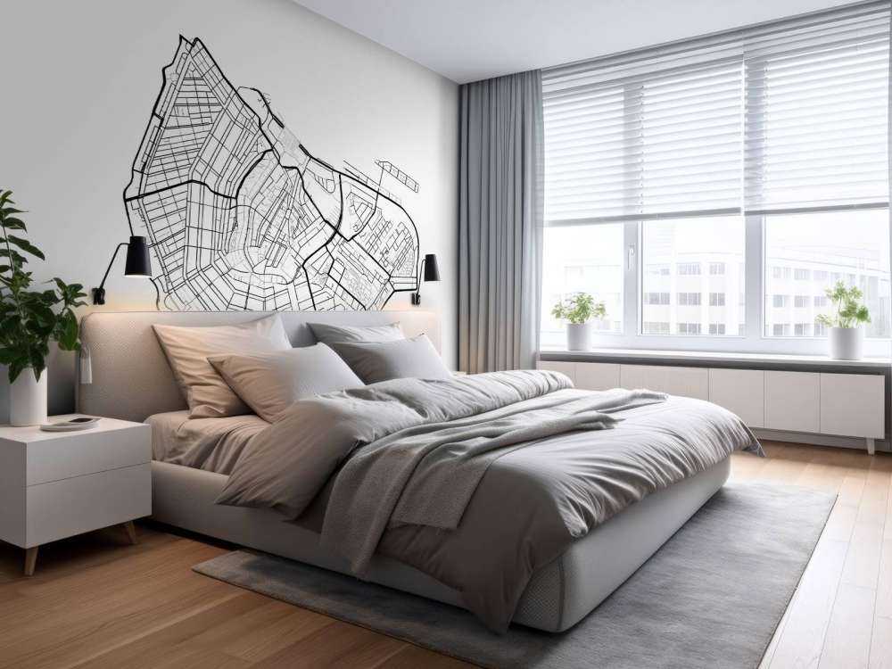 Plattegrond Amsterdam centrum, wit