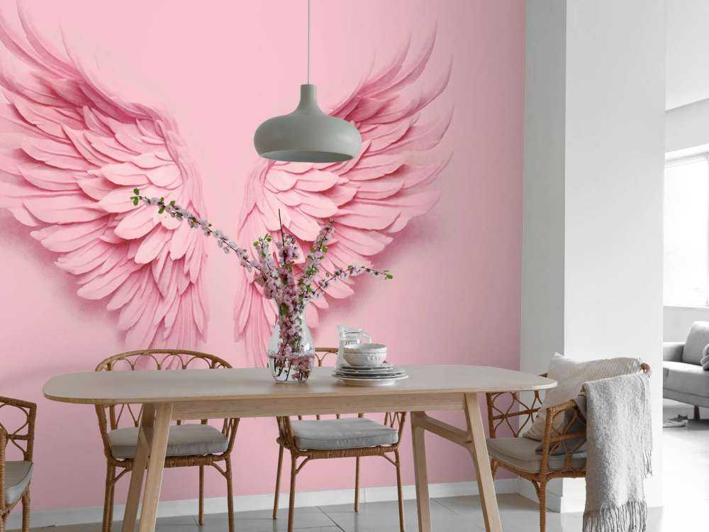 Pink angel wings backdrop