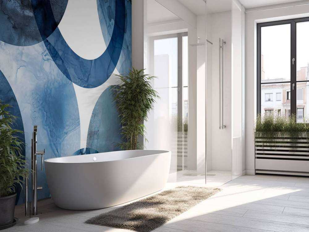 Mid century modern round blue