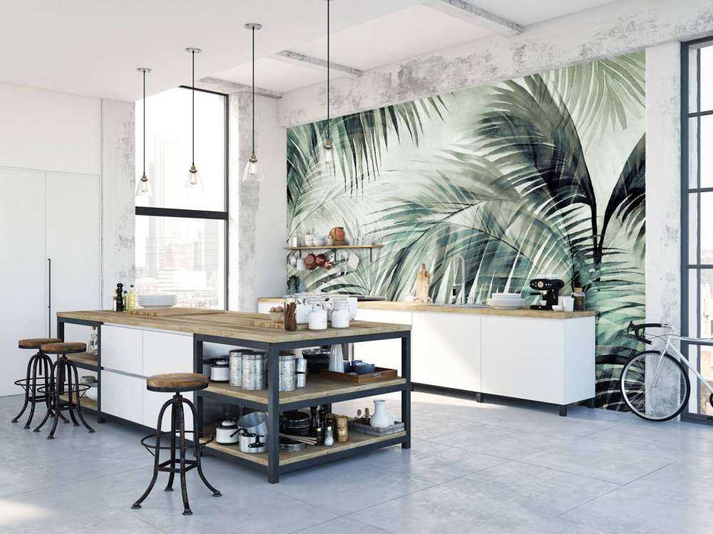 Tropical retreat palm jungle green