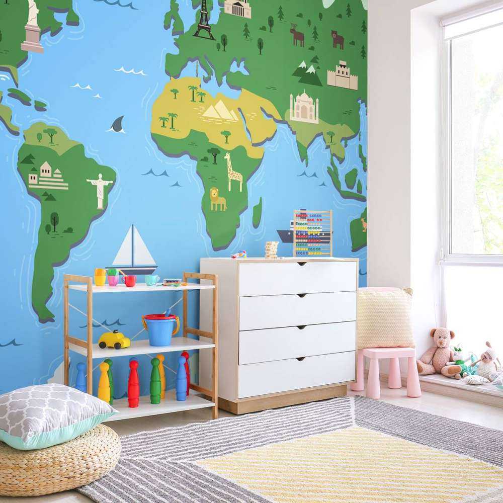 Wereldkaart in groen