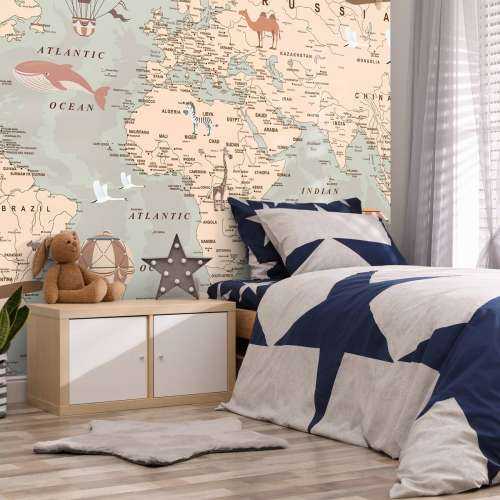 Beige wereldkaart