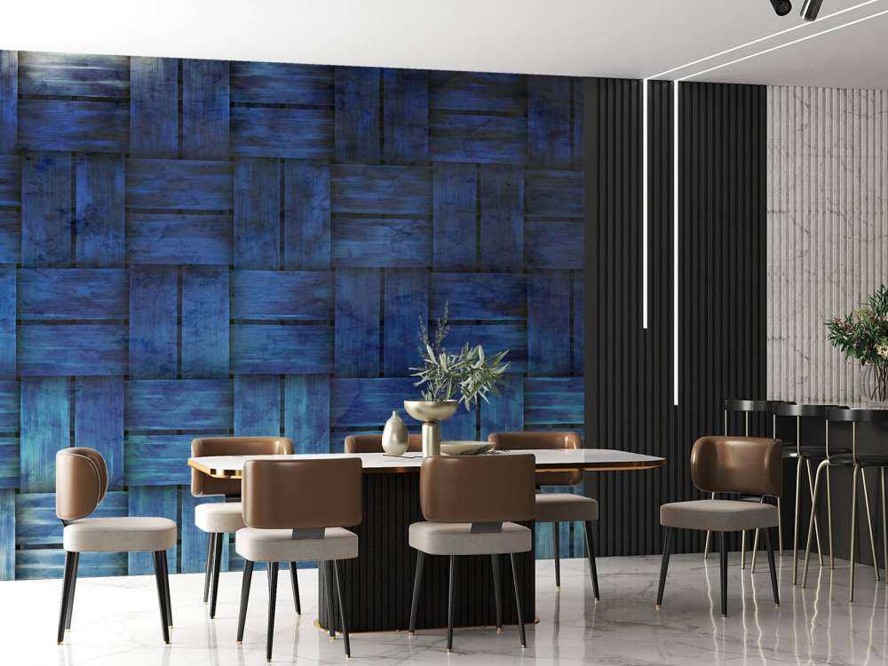 Blauwe gevlochten textuur