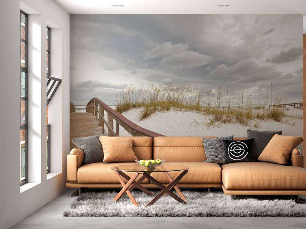 Houten brug over een duin