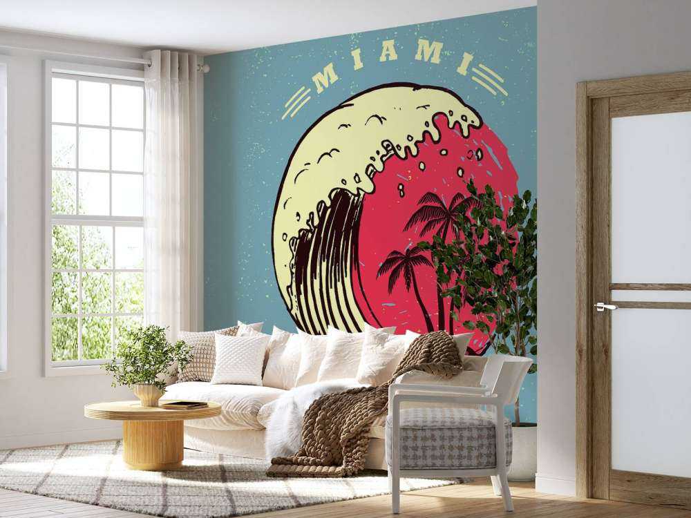 Miami logo met een lichtblauwe achtergrond