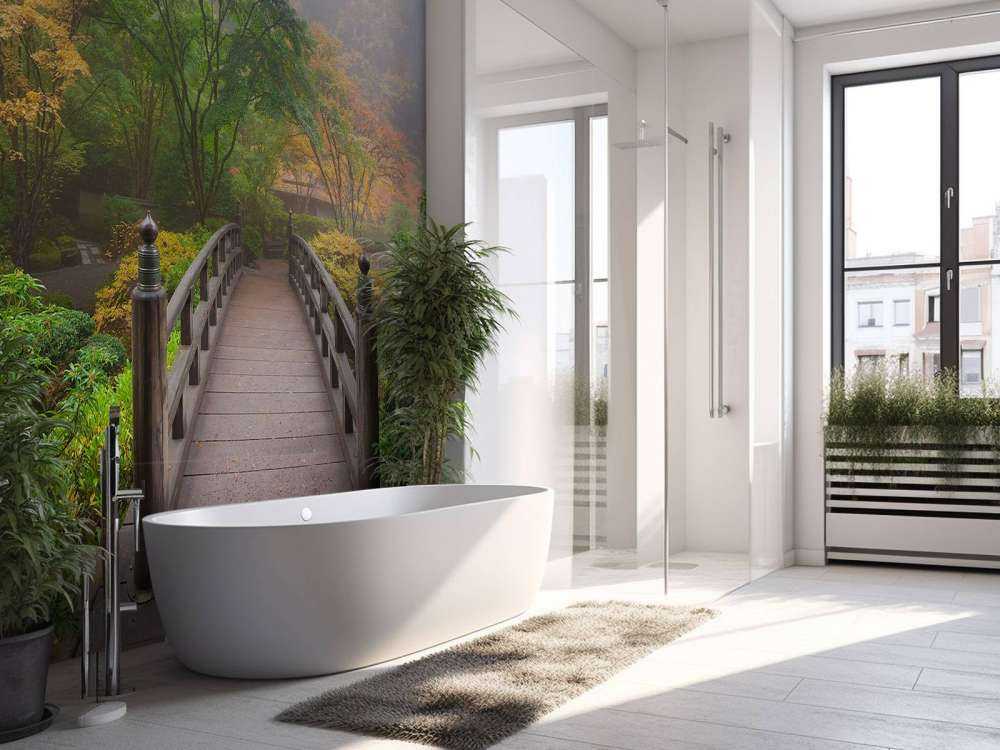 Houten brug in een Japanse tuin