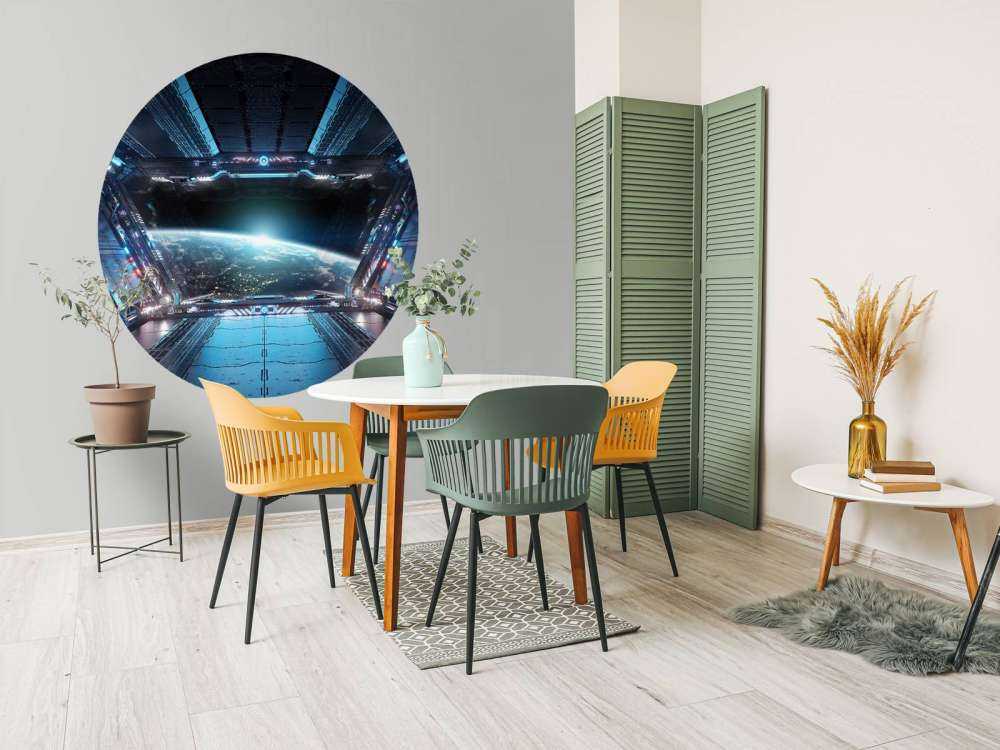 Zicht vanuit een ruimteschip