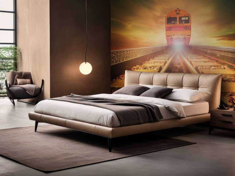 Trein bij zonsondergang