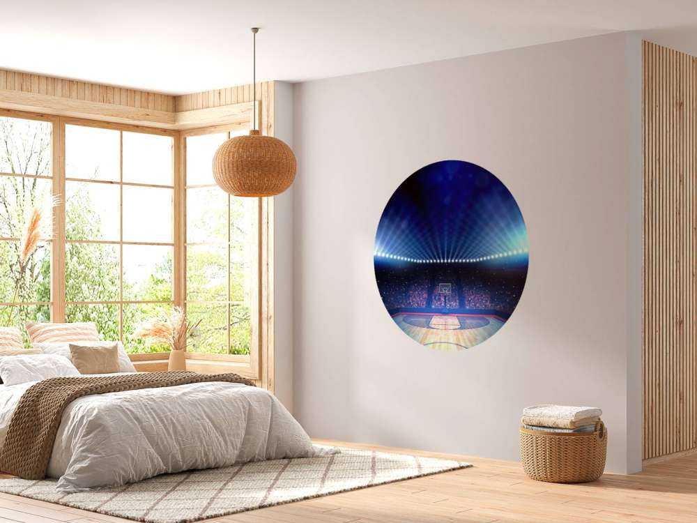 Verlichte basketbal arena