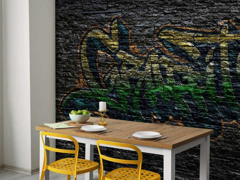 Graffiti op zwarte stenen