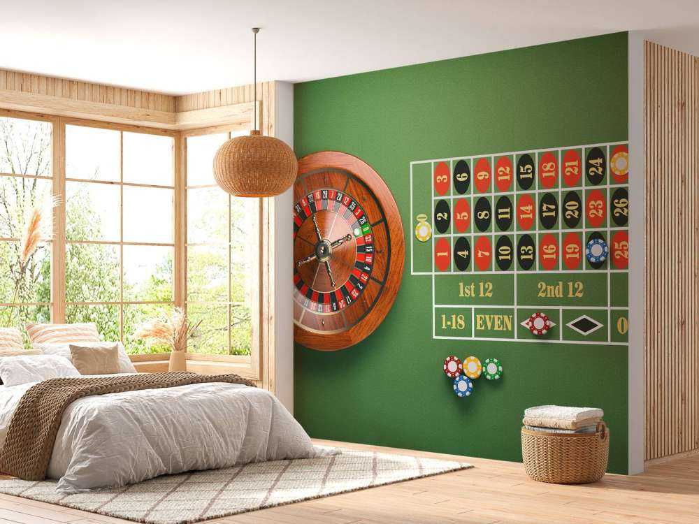 Roulette op een groene tafel