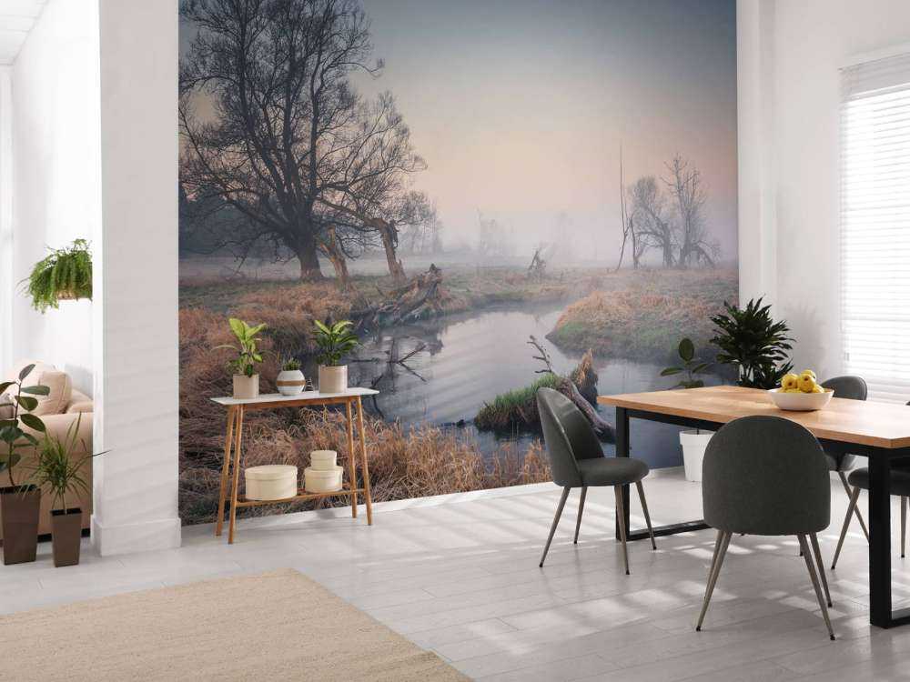 Natuurgebied in de vroege ochtend