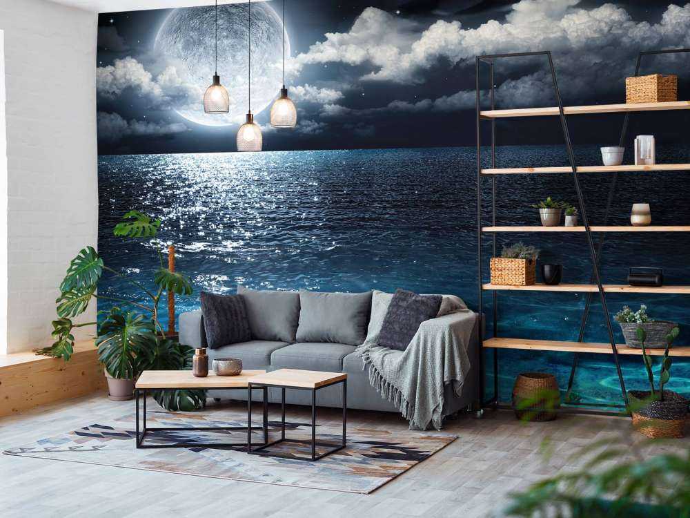 Volle maan boven de zee