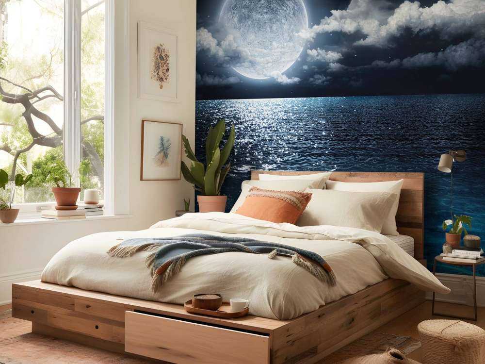 Volle maan boven de zee