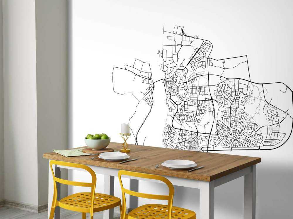 Plattegrond van Zutphen, wit 