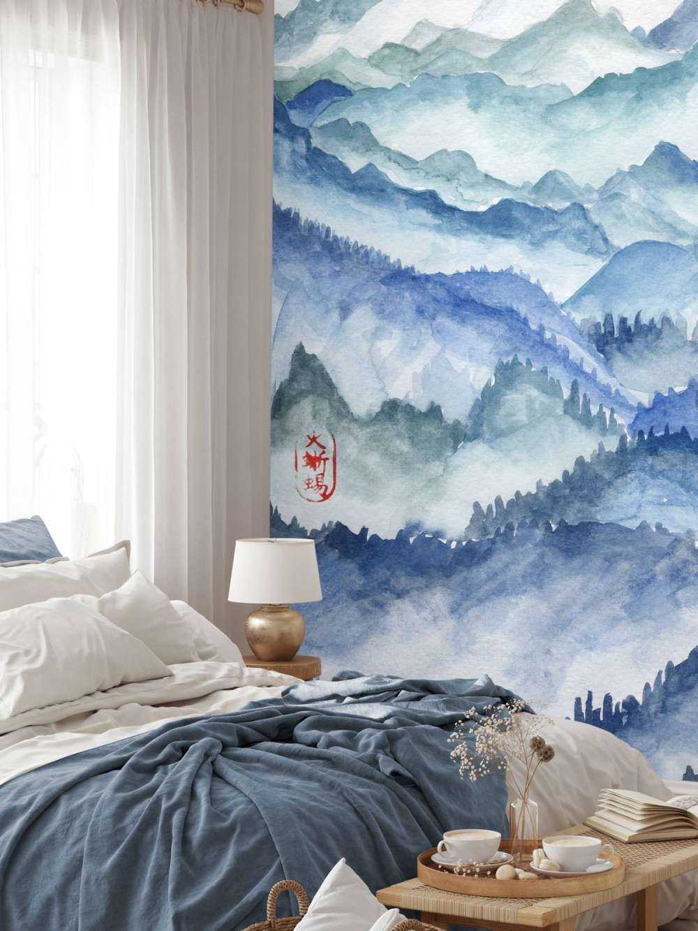 Blauwe bergen illustratie 