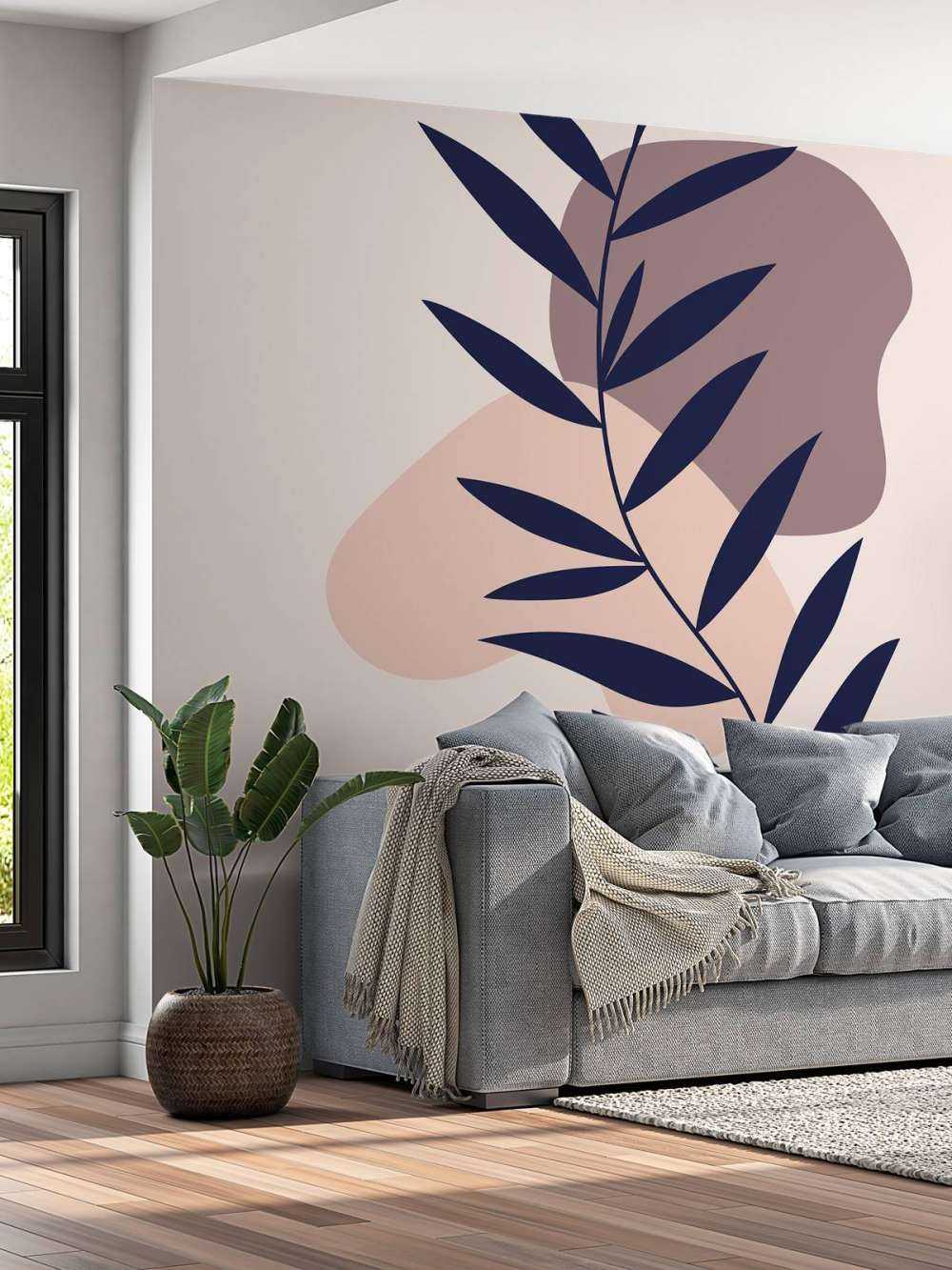 Blauwe plant en vormen