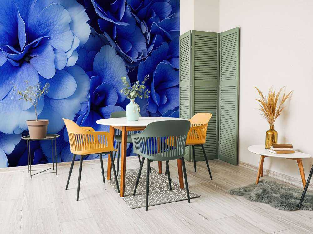 Close-up van blauwe hortensia's