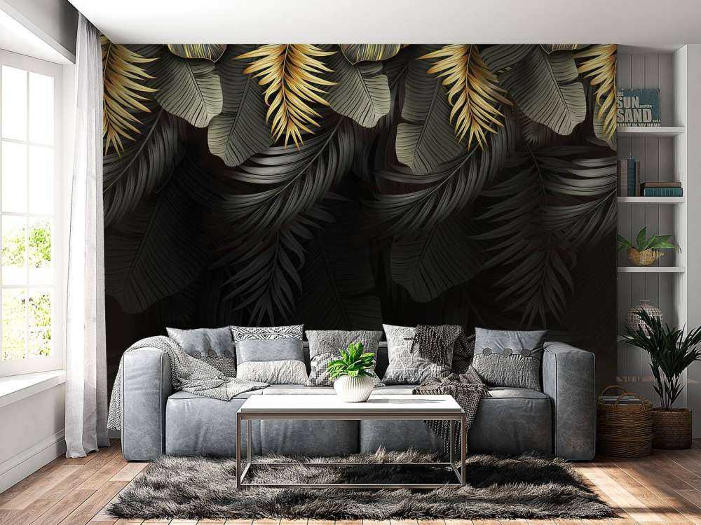 Bladeren op een donkere achtergrond