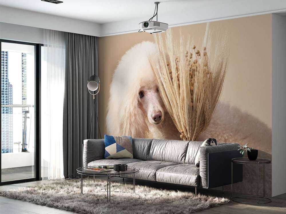 Hond en bloemen