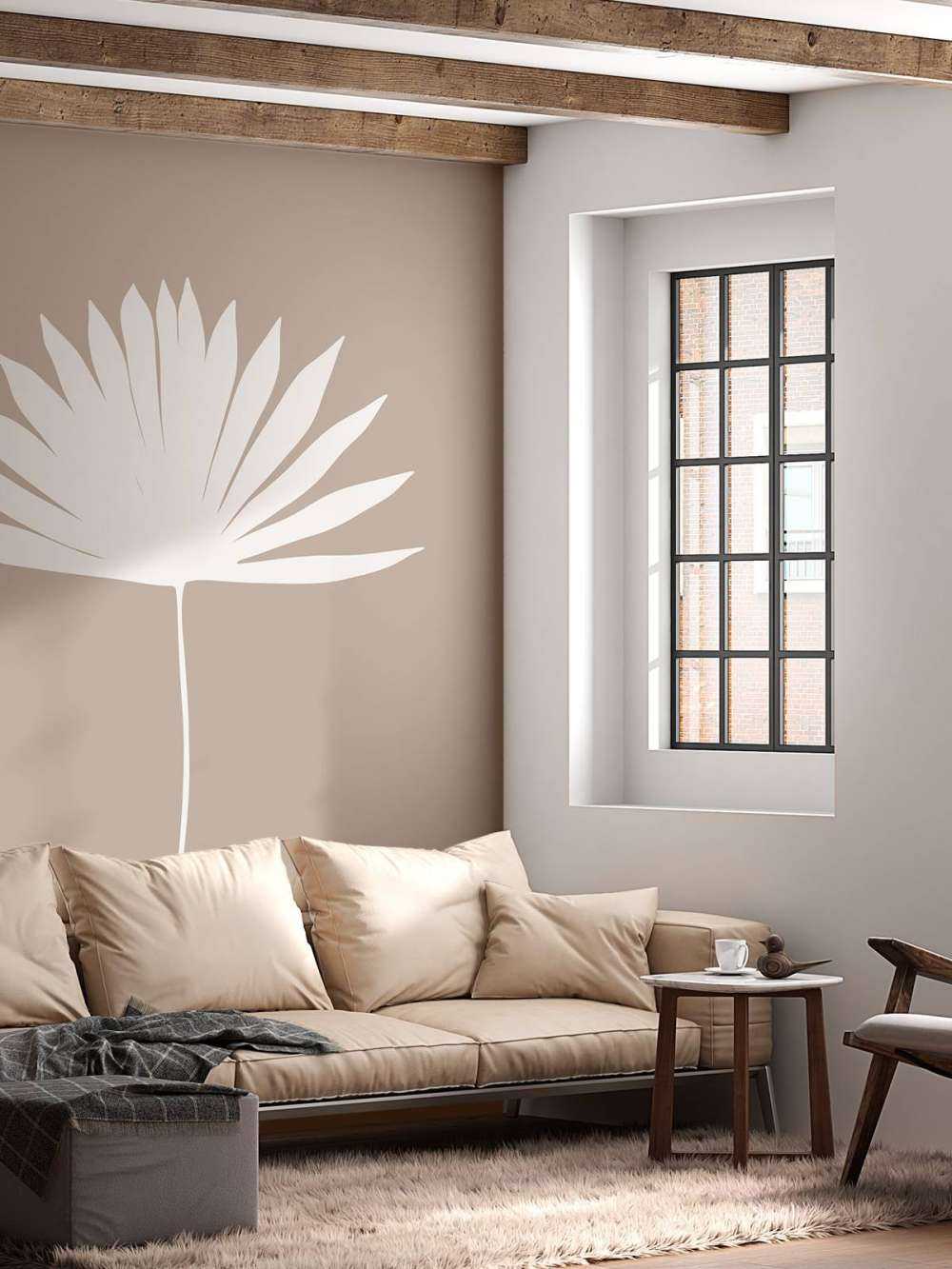 Minimalistische plant op roze achtergrond