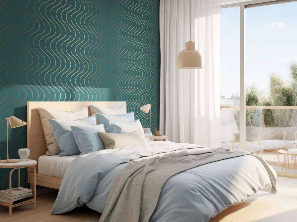 Golvend teal patroon