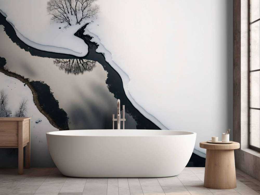 Minimalistisch sneeuw landschap