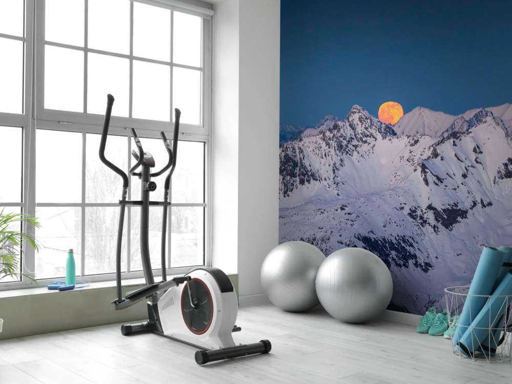 Volle maan boven alpentoppen