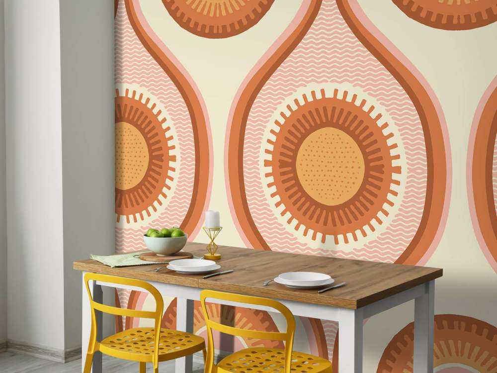 Warme zonnespiralen in retrostijl