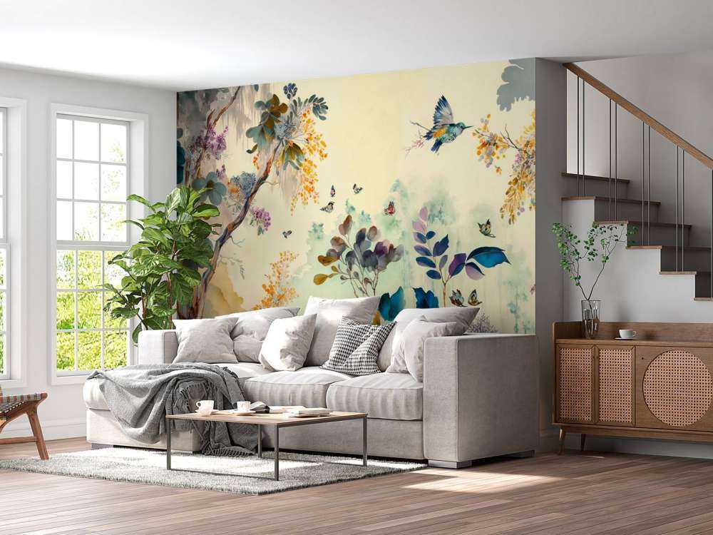 Paradijsvogels in dromerig woud