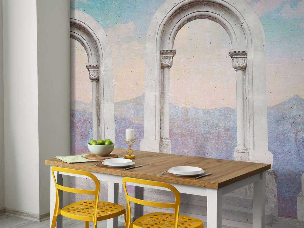 Klassieke bogen naar pastelhemel