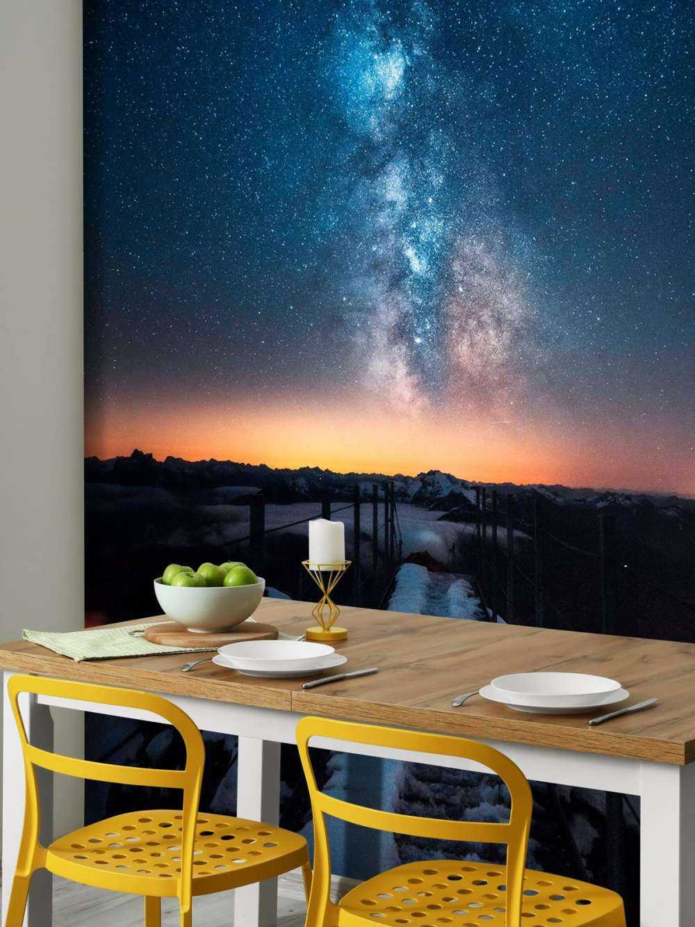 Sterrenpad Over Besneeuwde Berg