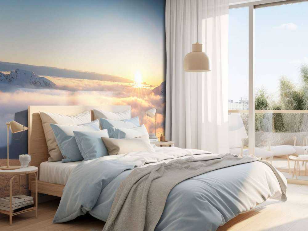 Zonsopkomst boven de winterbergen